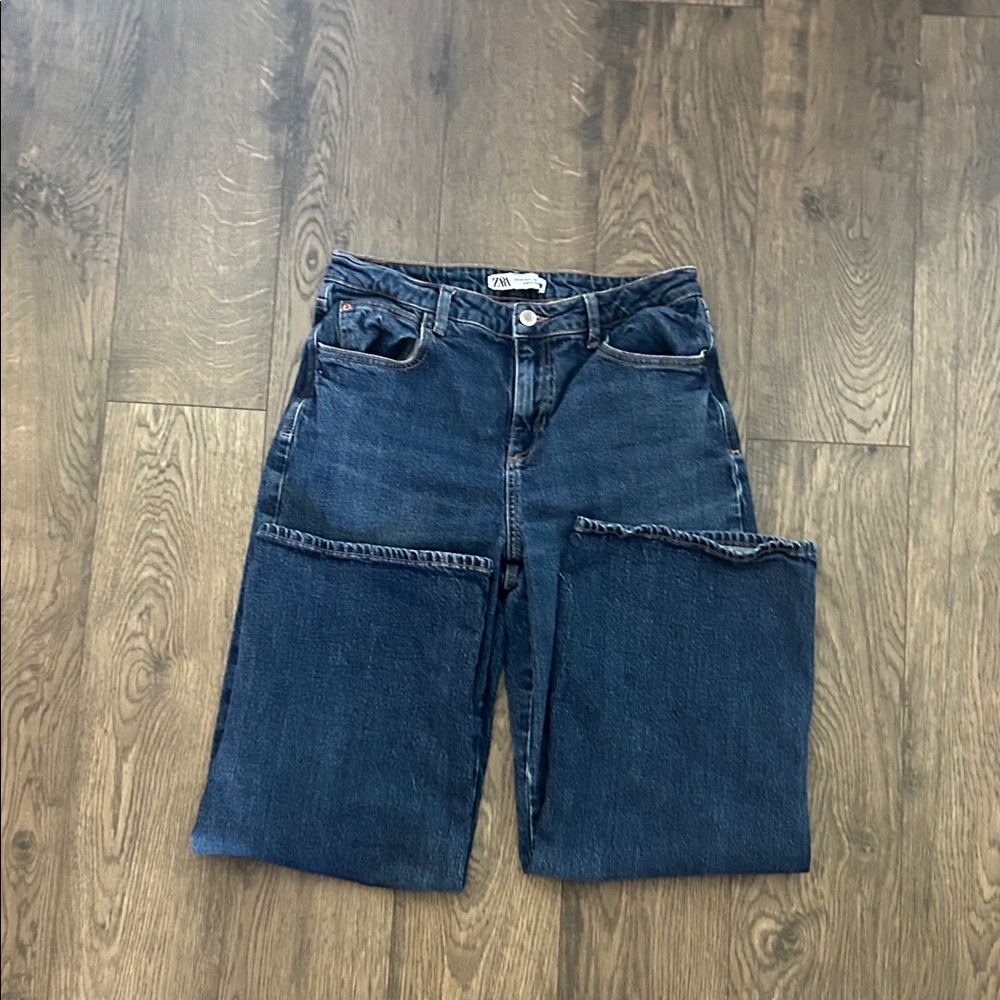 ZARA dark blue slightly flared women’s jeans